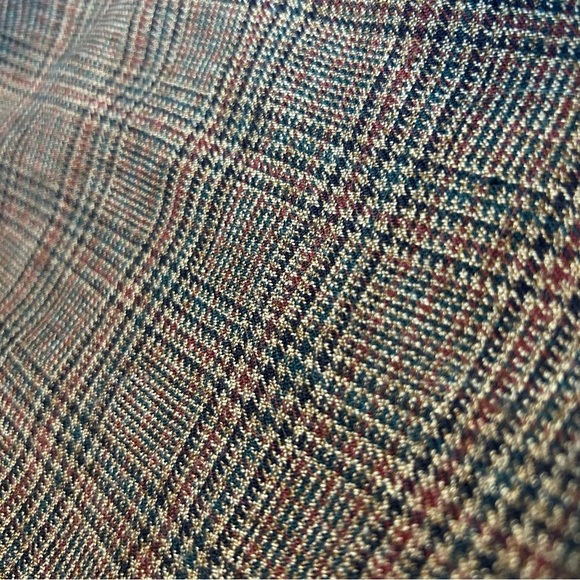 Vintage BonWorth Plaid Zip Up Jacket L/XL Brown Checkered USA Made 🇺🇸 1990s 1980 - Picture 2 of 9